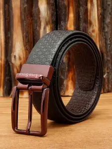 LOUIS STITCH Men Reversible Textured Leather Formal Belt