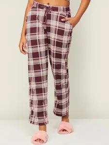 Ginger by Lifestyle Women Checked Mid-Rise Cotton Lounge Pants