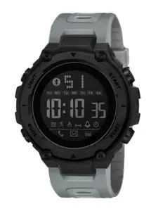 Shocknshop Men Black Dial & Grey Bracelet Style Straps Digital Multi Function Watch WCH78Grey