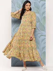 Libas Floral Ethnic Maxi Dress