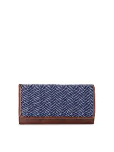 THE CLOWNFISH Women Geometric Printed Envelop Wallet with SD Card Holder