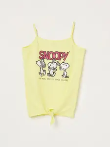 Fame Forever by Lifestyle Girls Snoopy Printed Waist Tie-Up Cotton Top