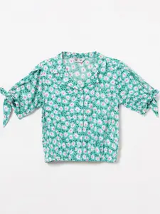 Fame Forever by Lifestyle Shirt Collar Floral Printed Shirt Style Top