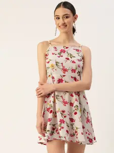 WISSTLER Floral Crepe A-Line Mini Dress