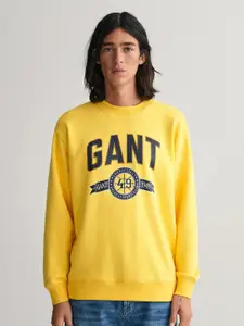 GANT Men Yellow Printed Sweatshirt