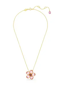 SWAROVSKI Idyllia Floral Design Gold Plated Pendant with Chain