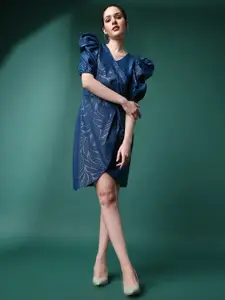 Ziva Fashion Floral Printed Wrap Dress
