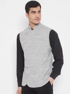 Hypernation Men Woven Pure Cotton Nehru Jackets