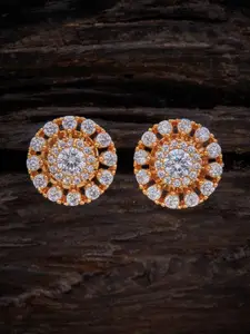 Kushal's Fashion Jewellery Gold-Plated Zircon Circular Studs Earrings