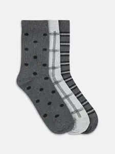 BYFORD by Pantaloons Men Pack Of 3 Patterned Calf Length Socks