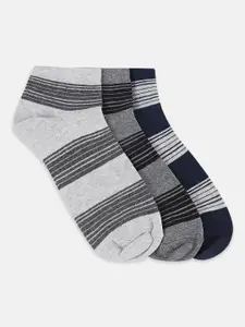 BYFORD by Pantaloons Men Pack Of 3 Striped Cotton Ankle Length Socks
