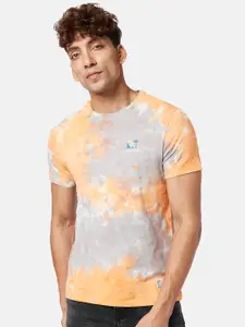 People Tie & Dye Round Neck Pure Cotton Slim Fit T-shirt