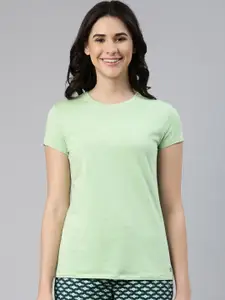 Enamor Plus Size Basic Crew Neck Stretch Cotton Slim Fit Lounge T-shirts