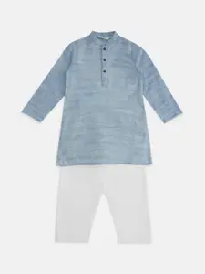 indus route by Pantaloons Boys Abstract Woven Design Pure Cotton Kurta with Pyjamas