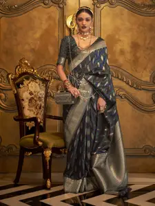 elora Ethnic Motifs Woven Design Zari Satin Silk Banarasi Saree