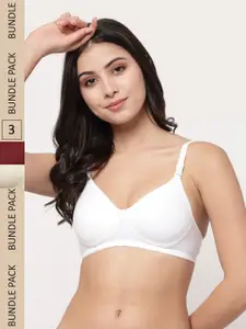 College Girl Pack Of 3 Lightly Padded Non-Wired Cotton T-shirt Bra