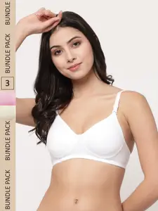College Girl Pack Of 3 Lightly Padded Non-Wired Cotton T-shirt Bra