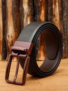 LOUIS STITCH Men Textured Reversible Leather Formal Belt