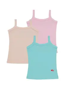 Bodycare Kids Girls Pack Of 3 Assorted Cotton Camisoles