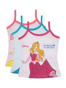 Bodycare Kids Girls Pack of 3 Assorted Disney Princess Printed Cotton Camisoles