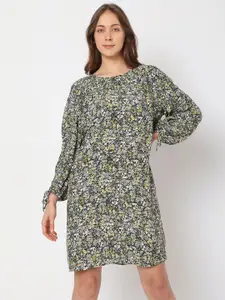Vero Moda Floral Printed Puff Sleeves Mini Dress