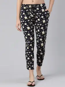 Enamor Women Floral Printed Relaxed-Fit Straight Lounge Pants