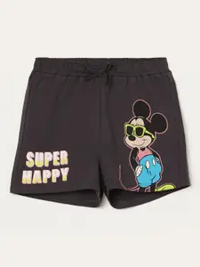 Fame Forever by Lifestyle Girls Mid-Rise Mickey Mouse Printed Cotton Shorts