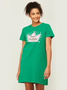 Ginger by Lifestyle Graphic Printed Pure Cotton Nightdress