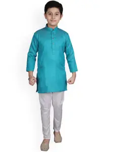 Pro-Ethic STYLE DEVELOPER Boys Geometric Woven design Mandarin Collar Kurta With Pyjamas