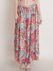 Hive91 Printed Maxi A-Line Slip-On Skirt