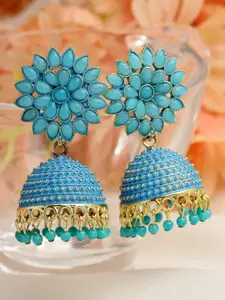 Moedbuille Gold-Plated Floral Jhumkas Earrings