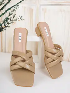 ELLE  Women Peep Toes Block Heels