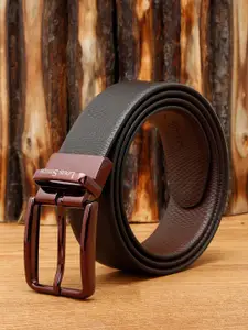 LOUIS STITCH Men Textured Leather Reversible Belt