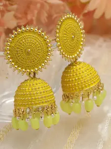Moedbuille Gold-Plated Dome Shaped Jhumkas Earrings