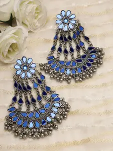 Moedbuille Silver-Plated Floral Drop Earrings