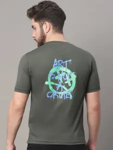 Obaan Men Grey Typography T-shirt