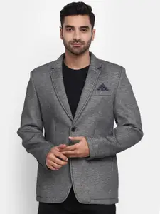 V-Mart Men Self-Design Single-Breasted Blazer