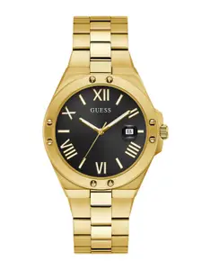 GUESS Men Brass Dial & Stainless Steel Bracelet Style Straps Analogue Watch GW0276G2