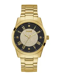 GUESS Men Brass Dial & Stainless Steel Bracelet Style Straps Analogue Watch GW0236G1