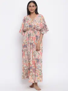 Fabindia V-Neck Floral Maxi Dress
