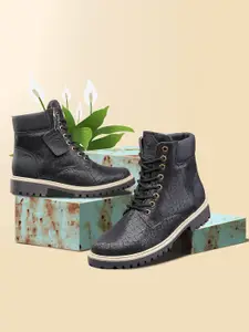 bacca bucci Women Textured Genuine Leather Regular Boots