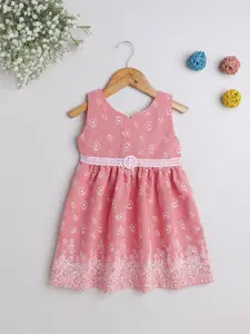 The Magic Wand Girls Floral Sleeveless Belted Dress