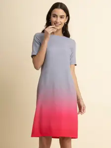 FableStreet Grey Tie and Dye A-Line Dress