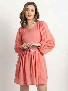 ISAM Puff Sleeves A-Line Dress