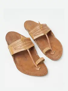 Fabindia Men Leather Kolhapuri Comfort Sandals