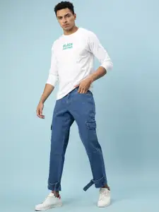 VEIRDO Men Original Wide Leg Bleached Stretchable Jeans