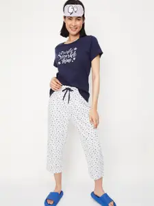 max Typography Printed Pure Cotton Night Suit