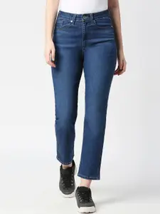 Pepe Jeans Women Straight Fit High-Rise Light Fade Stretchable Jeans