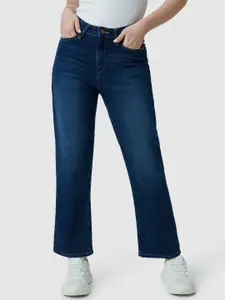 Pepe Jeans Women Straight Fit High-Rise Light Fade Cropped Cotton Jeans
