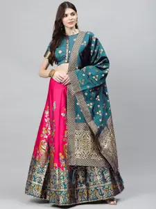 Chhabra 555 Woven-Design Art Silk Semi-Stitched Banarasi Lehenga Choli